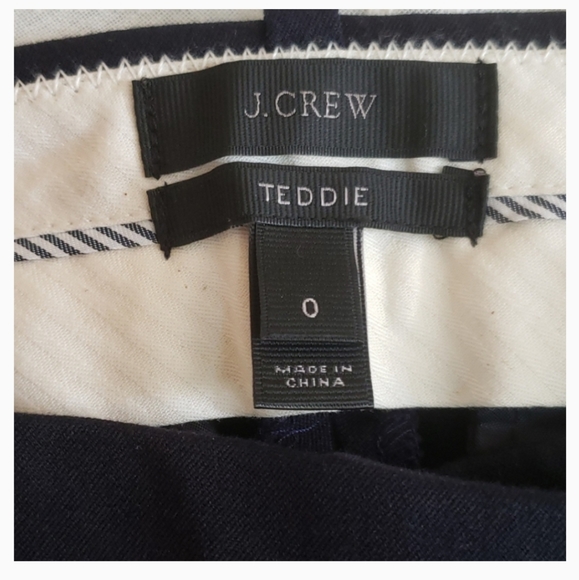 J. Crew Teddie navy blue cropped pants Size 0 - Picture 8 of 9